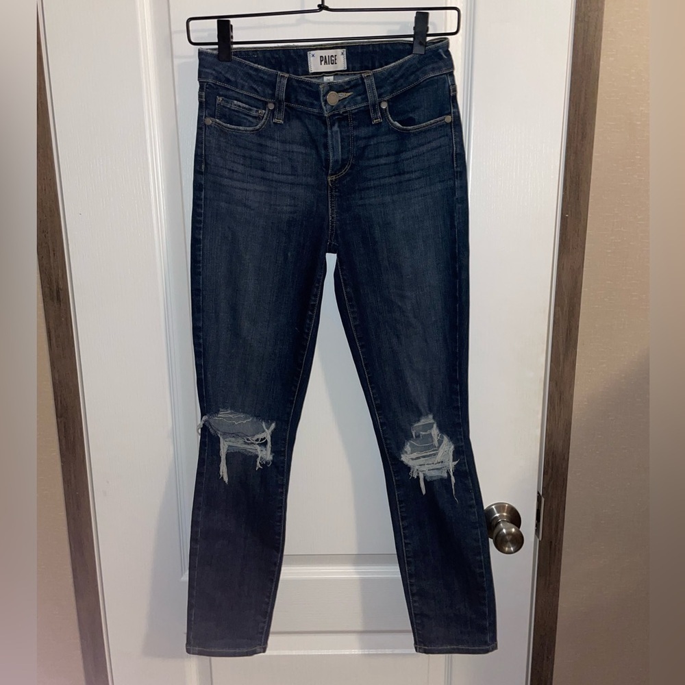 Paige Verdugo Crop Distressed Jeans Size 26